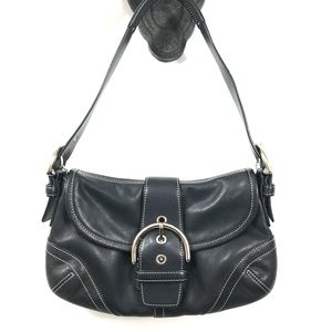 Coach Hampton Soho Black Leather Shoulder Bag